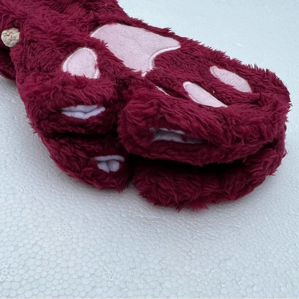 Super Soft Faux Fur Cat Bear Animal Paw Fingerless Gloves NEW Deadstock
